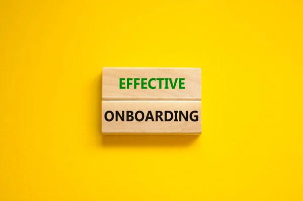 Effective Onboarding Symbol Wooden Blocks Words Effective Onboarding Beautiful Yellow — Stock Photo, Image