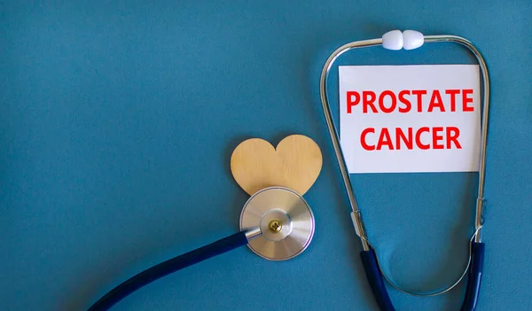 Símbolo Cancro Próstata Cartão Branco Com Palavras Câncer Próstata Fundo — Fotografia de Stock