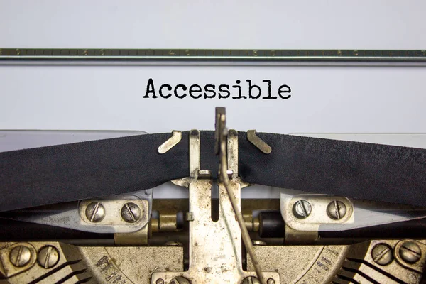 Accessibility Accessible Symbol Concept Word Accessible Typed Old Retro Typewriter — Stock Photo, Image