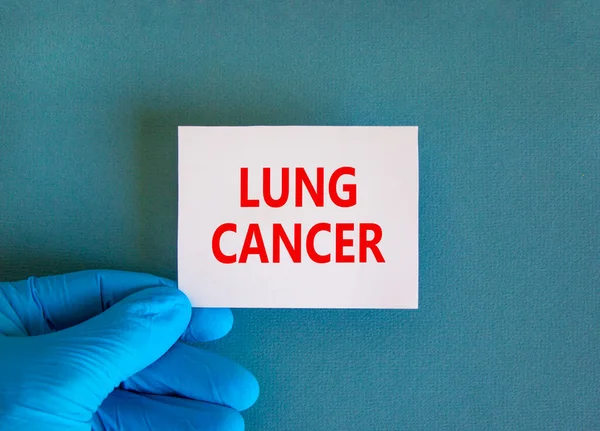 Símbolo Cancro Pulmão Nota Branca Com Palavras Câncer Pulmão Fundo — Fotografia de Stock