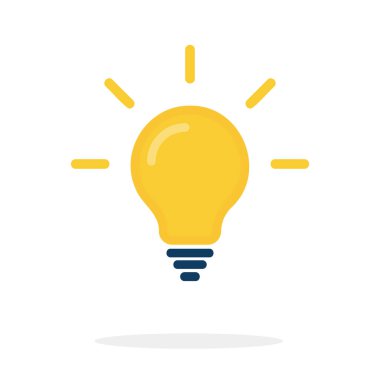 soyut vektör düz dizayn ampulü ile mor arka plan lambası