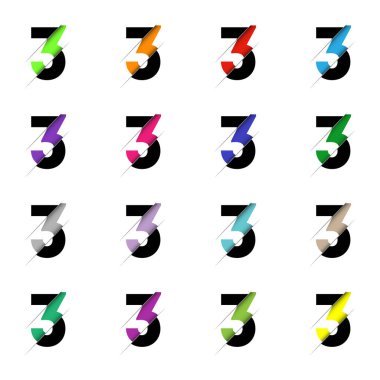 Üç numaralı logo tasarımı simgesi arkaplanı