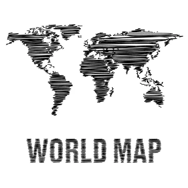 Dünya Haritası Vektör Hattı Llüstratörü Eps — Stok Vektör