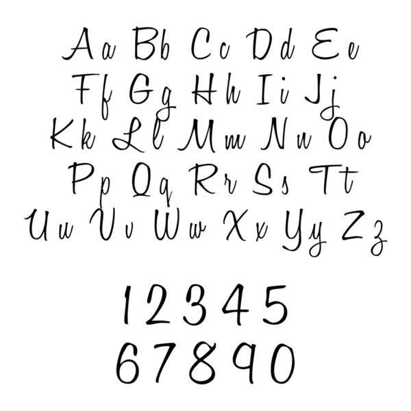 Vektoralphabet Handgezeichnete Buchstaben Buchstaben Des Alphabets Mit Dem Pinsel Geschrieben — Stockvektor