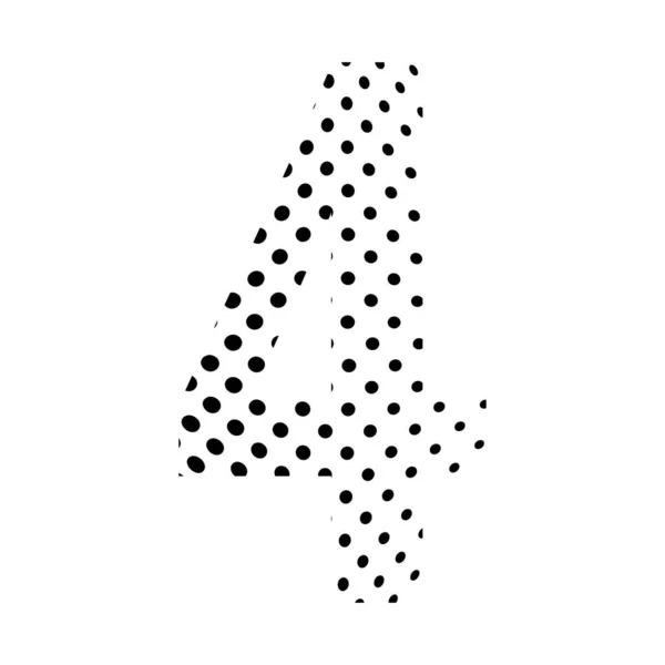 Номер Чотири Півтоні Плямиста Ілюстрація Ізольована Білому Тлі Векторні Ілюстрації — стоковий вектор