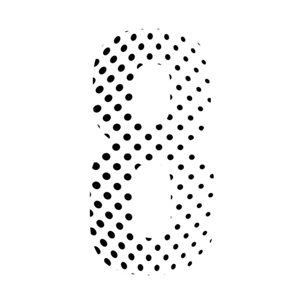 Number Eight Halbhone Vector Eps Eps10 Image Jpg — стоковый вектор