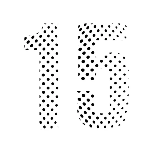 15番半で15番だ 白い背景に点在する点線のイラスト ベクターイラスト — ストックベクタ
