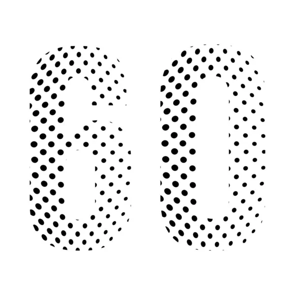 Номер Шістдесят Півтоні Плямиста Ілюстрація Ізольована Білому Тлі Векторні Ілюстрації — стоковий вектор