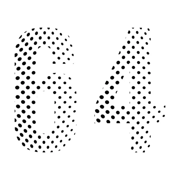 64分の64は半角です 白い背景に点在する点線のイラスト ベクターイラスト — ストックベクタ