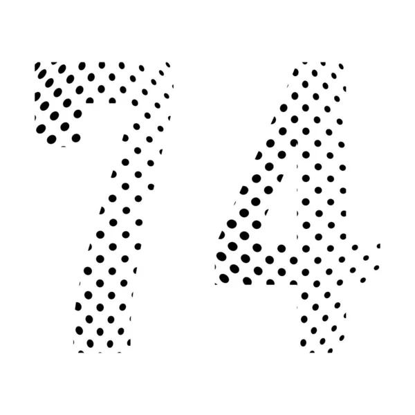 74人 半分に74人 白い背景に点在する点線のイラスト ベクターイラスト — ストックベクタ