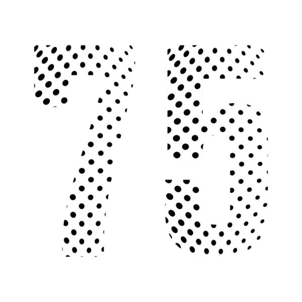 75分の75は半角です 白い背景に点在する点線のイラスト ベクターイラスト — ストックベクタ