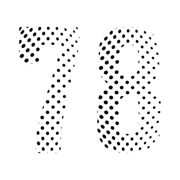 78番 78番の半分 白い背景に点在する点線のイラスト ベクターイラスト — ストックベクタ