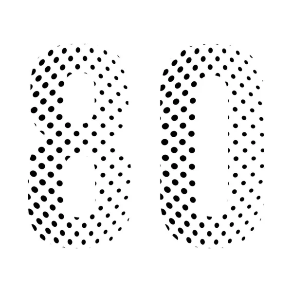Номер Вісімдесят Півтоні Плямиста Ілюстрація Ізольована Білому Тлі Векторні Ілюстрації — стоковий вектор