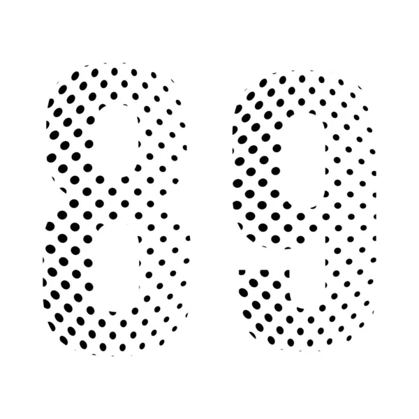 Номер Вісімдесят Дев Ять Півтоні Плямиста Ілюстрація Ізольована Білому Тлі — стоковий вектор