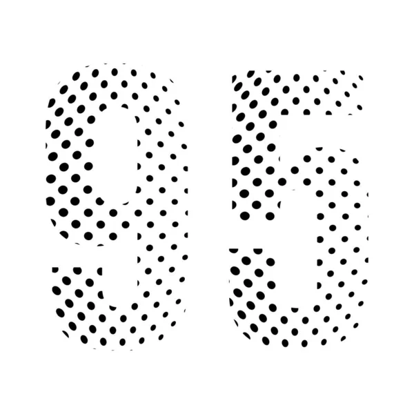 ９５番 ９５番です 白い背景に点在する点線のイラスト ベクターイラスト — ストックベクタ