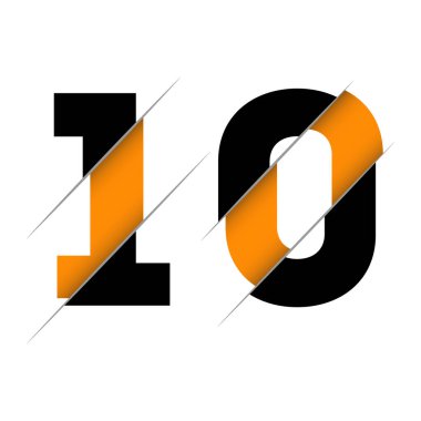 10 Numara, beyaz arka planda gölgeli 10 numara. Vektör illüstrasyonunu düzenlemek kolay. Tasarımınız için şablon, web sitesi, bilgi, broşür, kapak, iş yıllık raporu,...