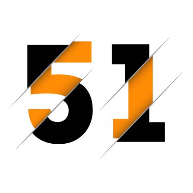 Yaratıcı Kesimi ve Siyah Çember Arkaplanı olan 51 1 Numara Logo Tasarımı. Yaratıcı logo tasarımı.