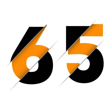 Yaratıcı Kesimi ve Siyah Çember Arkaplanı olan 65 65 numara Logo Tasarımı. Yaratıcı logo tasarımı.