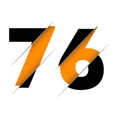 Yaratıcı Kesimi ve Siyah Daire Arkaplanı olan 76 76 Numara Logo Tasarımı. Yaratıcı logo tasarımı.