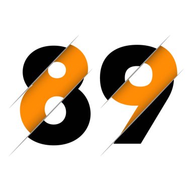 89 8 9 Numara Yaratıcı Kesim ve Siyah Çember Arkaplanlı Logo Tasarımı. Yaratıcı logo tasarımı.