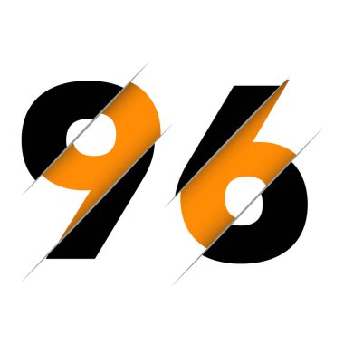 96 96 Numara Yaratıcı Kesikli Logo Tasarımı. Yaratıcı logo tasarımı.