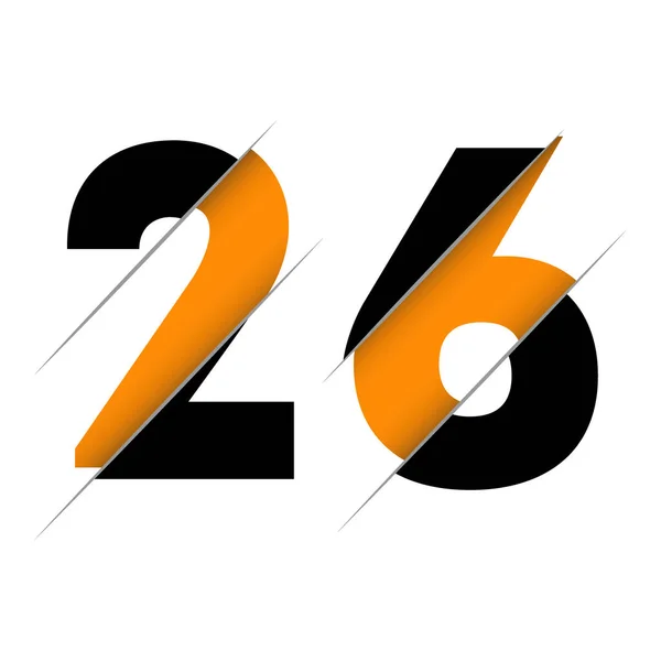 Number Logo Design Med Kreativ Snitt Och Svart Cirkel Bakgrund — Stock vektor