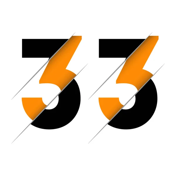 Number Logo Design Kreativním Střihem Černým Kruhem Pozadí Tvůrčí Design — Stockový vektor