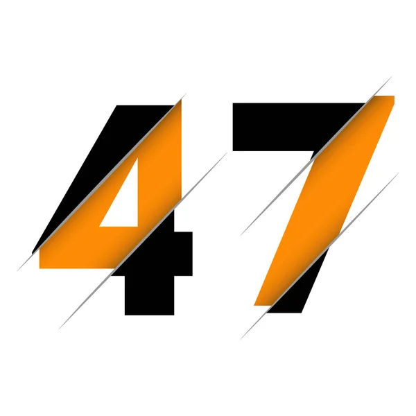 Zahlen Logo Design Mit Einem Kreativen Schnitt Und Schwarzem Kreis — Stockvektor
