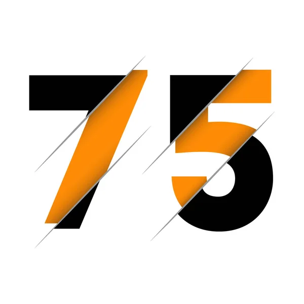 Número Logotipo Diseño Con Corte Creativo Fondo Círculo Negro Diseño — Archivo Imágenes Vectoriales