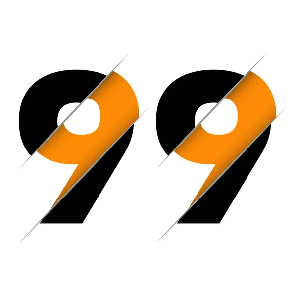 Número Logotipo Diseño Con Corte Creativo Diseño Del Logo Creativo — Archivo Imágenes Vectoriales