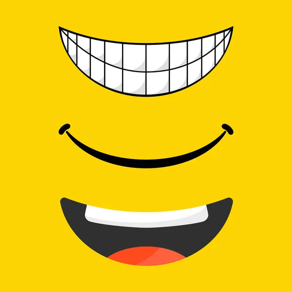 Set Emoticons Emoji Illustration Line Icons Smile Icons Line Art — Stock Vector