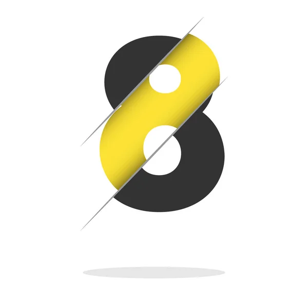 Nummer Acht Volume Logo Vector Ontwerp Template Elementen — Stockvector