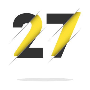 Yaratıcı Kesimi ve Siyah Çember Arkaplanı olan 27 27 Numara Logo Tasarımı. Yaratıcı logo tasarımı.