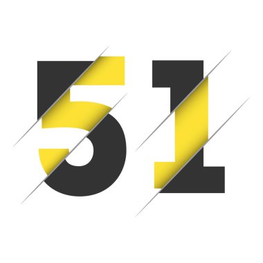 Yaratıcı Kesimi ve Siyah Çember Arkaplanı olan 51 1 Numara Logo Tasarımı. Yaratıcı logo tasarımı.