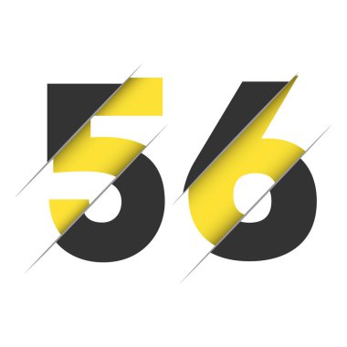Yaratıcı Kesimi ve Siyah Daire Arkaplanı olan 56 5 6 Numaralı Logo Tasarımı. Yaratıcı logo tasarımı.