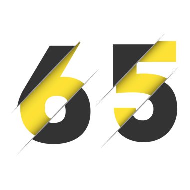 Yaratıcı Kesimi ve Siyah Çember Arkaplanı olan 65 65 numara Logo Tasarımı. Yaratıcı logo tasarımı.