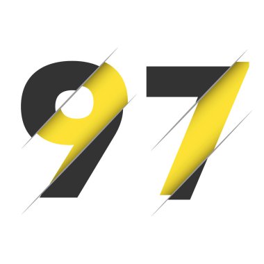 97 97 Numara Yaratıcı Kesimli Logo Tasarımı. Yaratıcı logo tasarımı.
