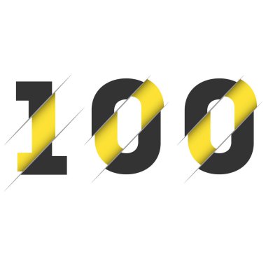 Yaratıcı Kesimli 100 Numara Logo Tasarımı. Yaratıcı logo tasarımı.
