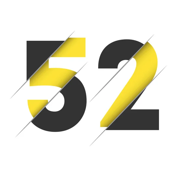 Number Logo Design Med Kreativ Skärning Och Svart Cirkel Bakgrund — Stock vektor