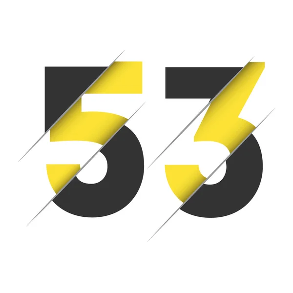 Number Logo Design Med Kreativ Skärning Och Svart Cirkel Bakgrund — Stock vektor