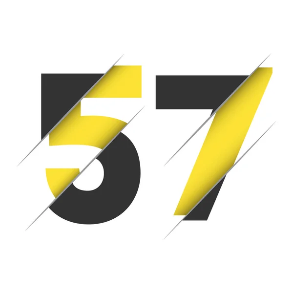 7クリエイティブカットとブラックサークルの背景を持つ番号のロゴデザイン クリエイティブロゴデザイン — ストックベクタ