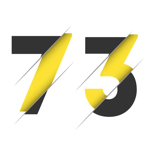 3クリエイティブカットとブラックサークルの背景を持つ番号のロゴデザイン クリエイティブロゴデザイン — ストックベクタ