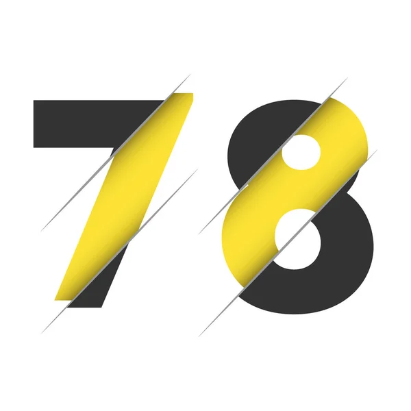 Número Logotipo Diseño Con Corte Creativo Fondo Círculo Negro Diseño — Vector de stock