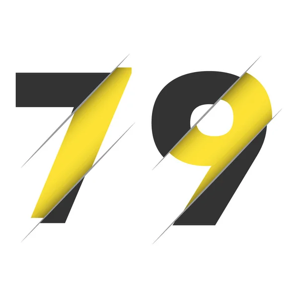 Design Logotipo Número Com Fundo Corte Criativo Círculo Preto Design —  Vetores de Stock