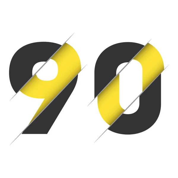 Design Logotipo Número Com Fundo Criativo Corte Círculo Preto Design —  Vetores de Stock