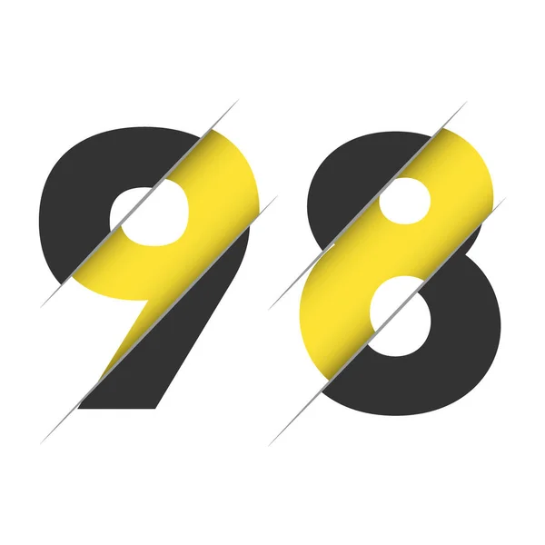 Nombre Logo Design Avec Une Coupe Créative Conception Logo Créatif — Image vectorielle