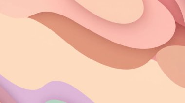 Bu resim yumuşak pastel renklerdeki katmanlı pürüzsüz kıvrımları görsel olarak sakinleştirici soyut bir sahne yaratırken gösterir.