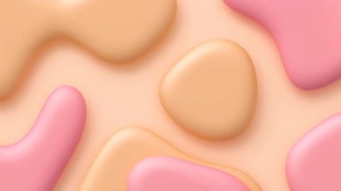 Pastel pembe ve turuncu tonlarda pürüzsüz, ampul gibi şekiller uyumlu bir pastel arkaplan üzerinde yavaşça harmanlanır..