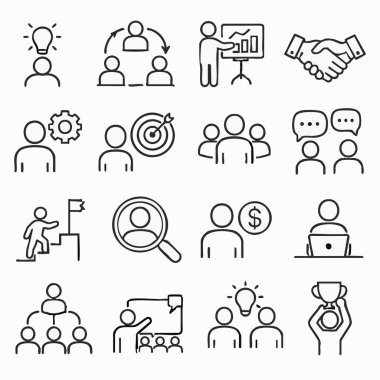 İş takım çalışması ve strateji simgeleri