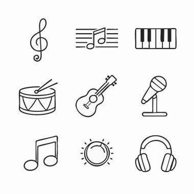 Musical symbols and instruments collection
